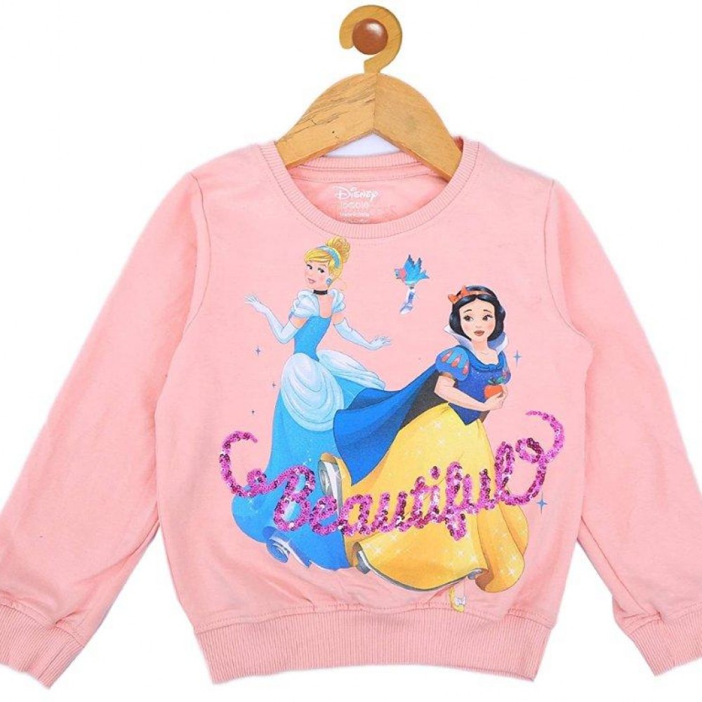 Snow White Cinderella print Beautiful Peach Sweatshirt