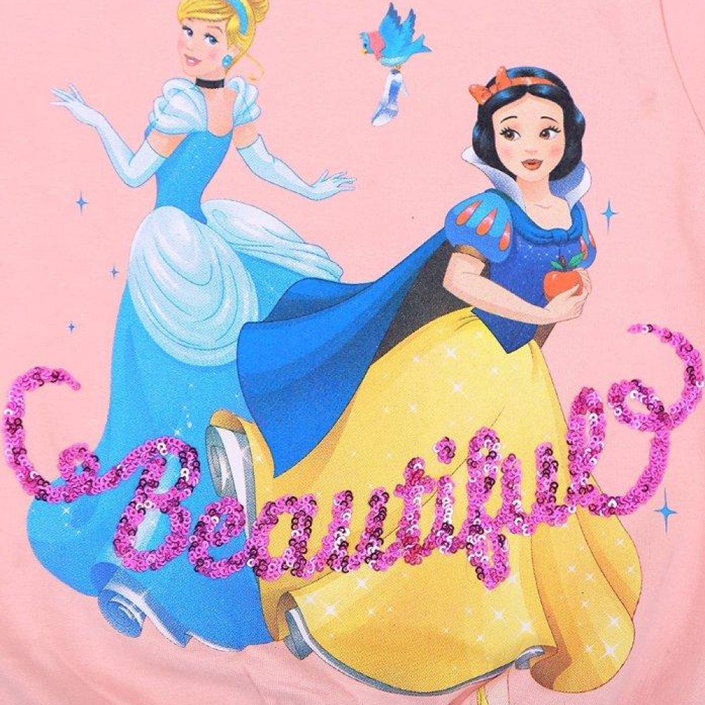 Snow White Cinderella print Beautiful Peach Sweatshirt
