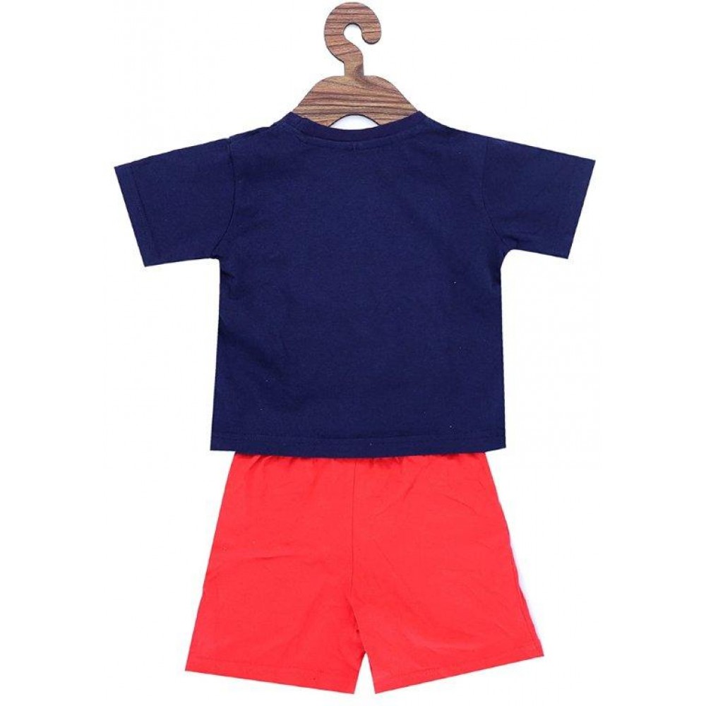 MICKEY PRINT ROUND NECK T SHIRT AND SHORTS SET 