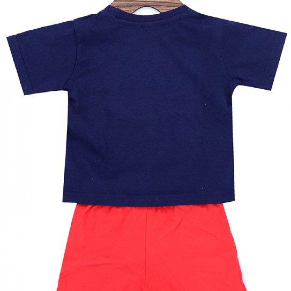 MICKEY PRINT ROUND NECK T SHIRT AND SHORTS SET 