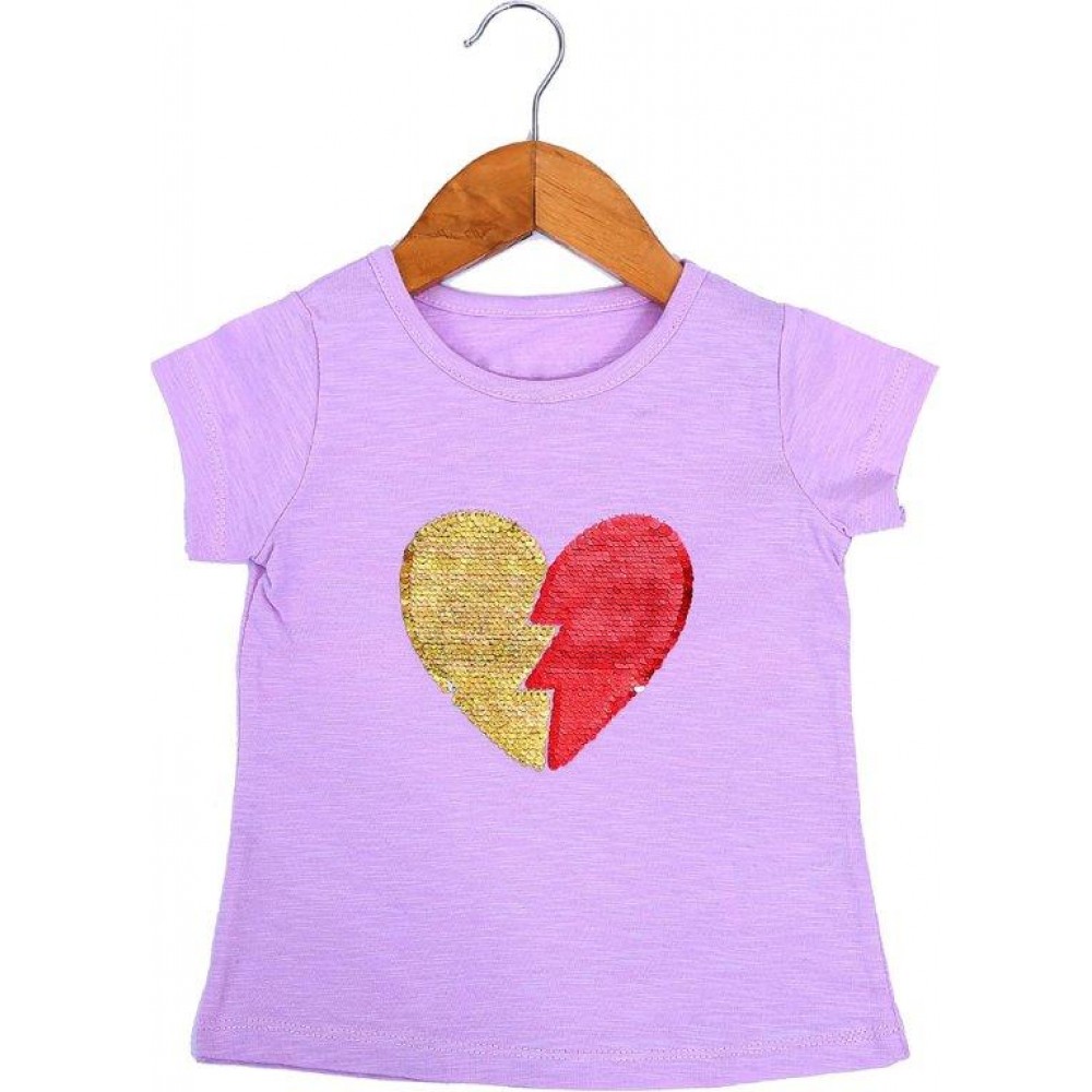 Heart Sequin Purple top/ t-shirt