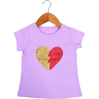 Heart Sequin Purple top/ t-shirt