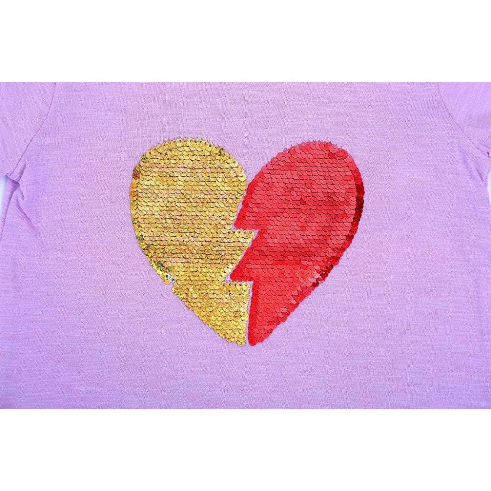 Heart Sequin Purple top/ t-shirt