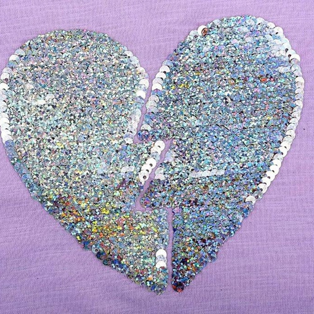 Heart Sequin Purple top/ t-shirt
