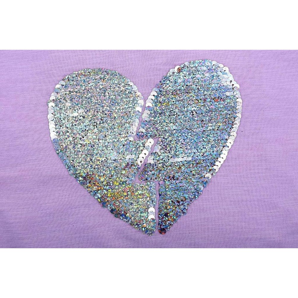 Heart Sequin Purple top/ t-shirt