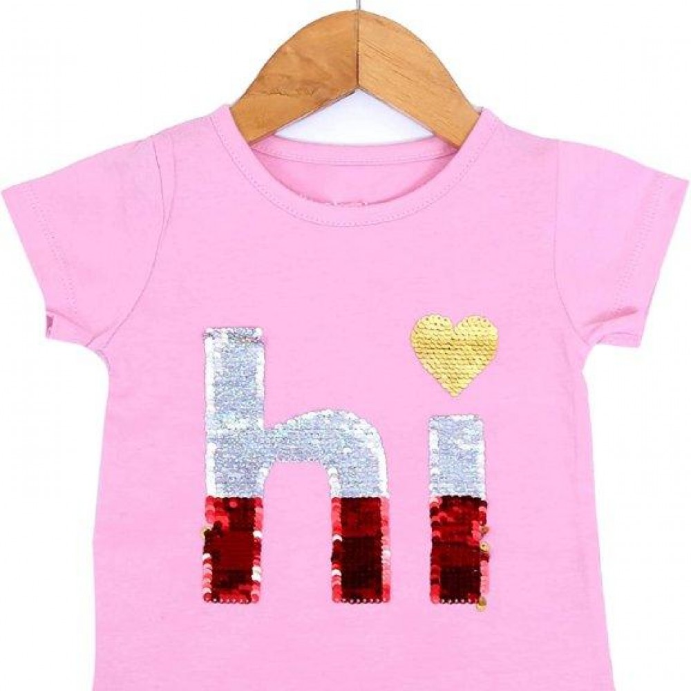 HI Pink Sequin Top/ t-shirt
