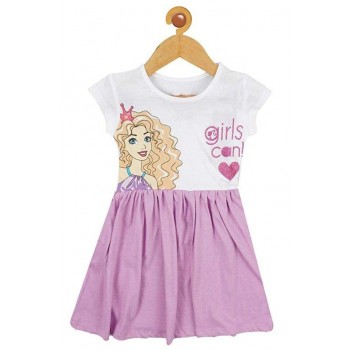  I can dream - White and Purple  cotton Frock
