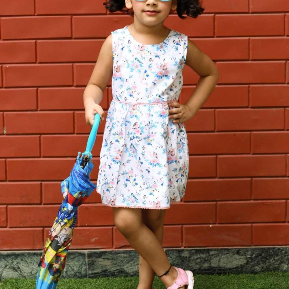 FLOWER PRINT FIT AND FLARE FROCK