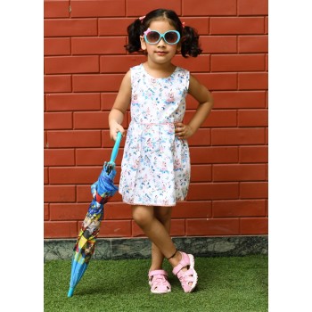 FLOWER PRINT FIT AND FLARE FROCK