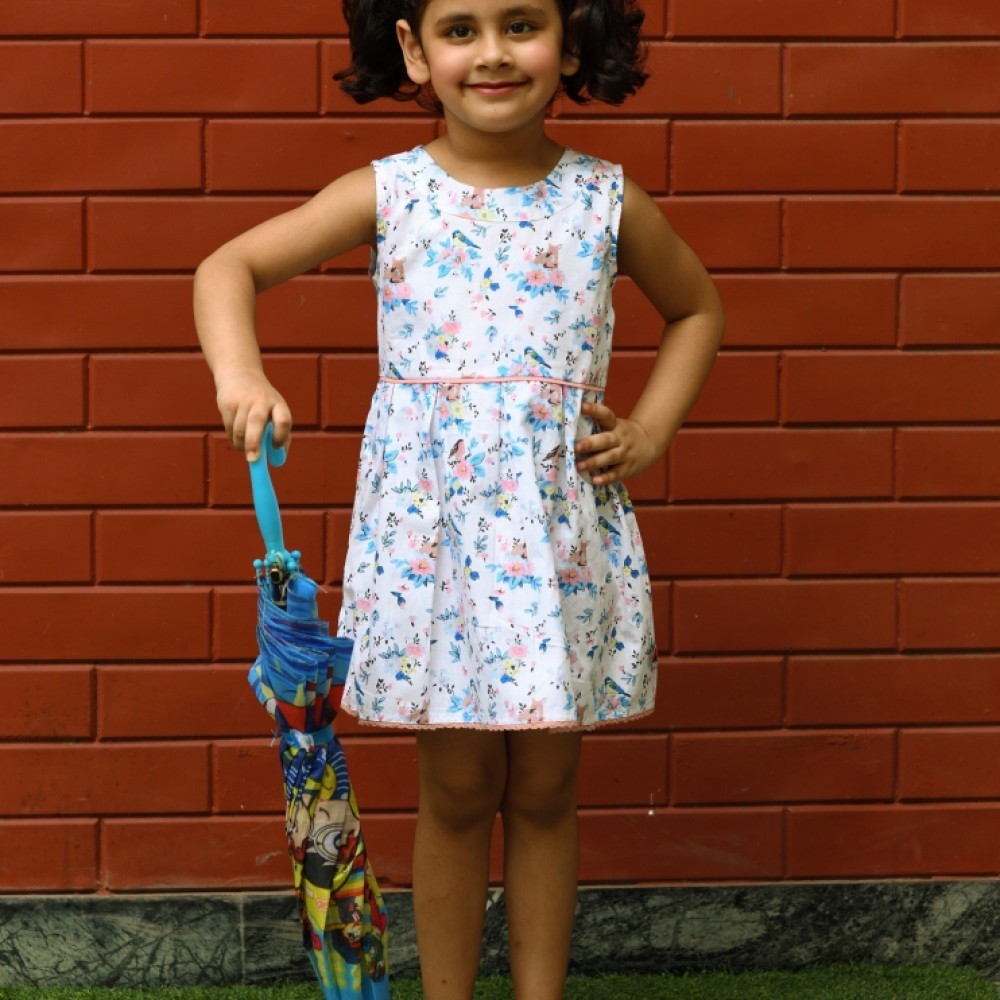 FLOWER PRINT FIT AND FLARE FROCK