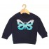 TOTS N TYKES ROUND NECK FULL SLEEVE REVERSIBLE SEQUINS BUTTERFLY PATCH SWEATSHIRT 