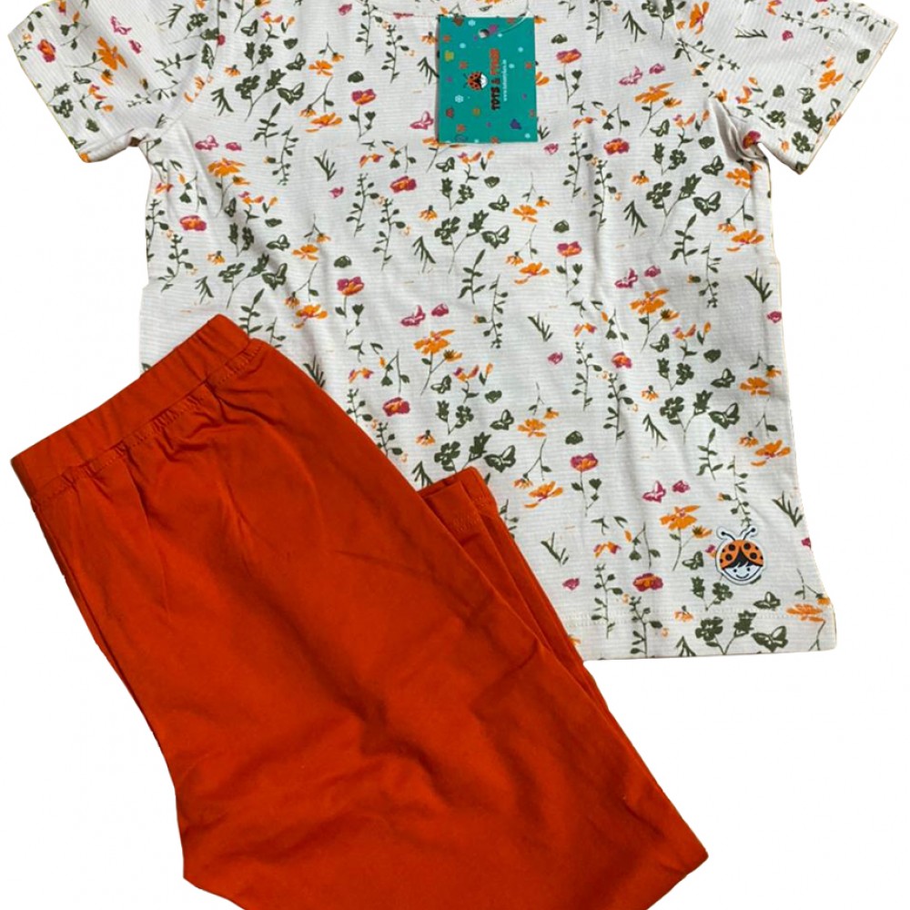 Flower Print Top and Bottom Set