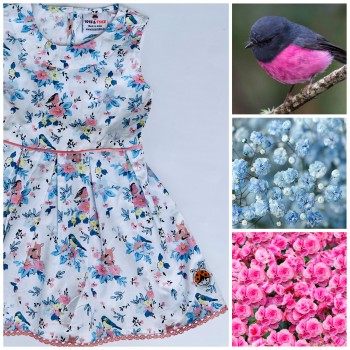 FLOWER PRINT FIT AND FLARE FROCK