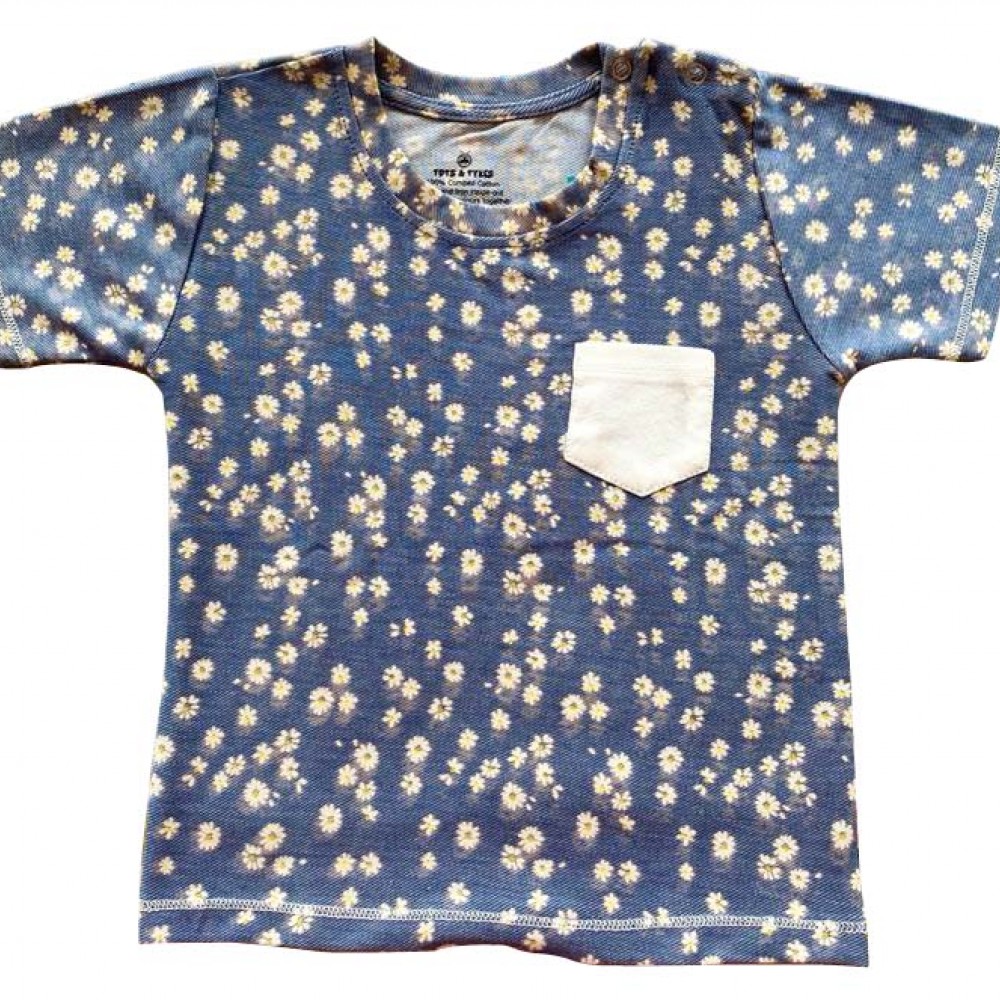 Denim Print Half Sleeve Tshirt