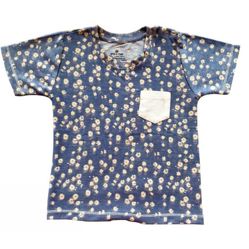 Denim Print Half Sleeve Tshirt