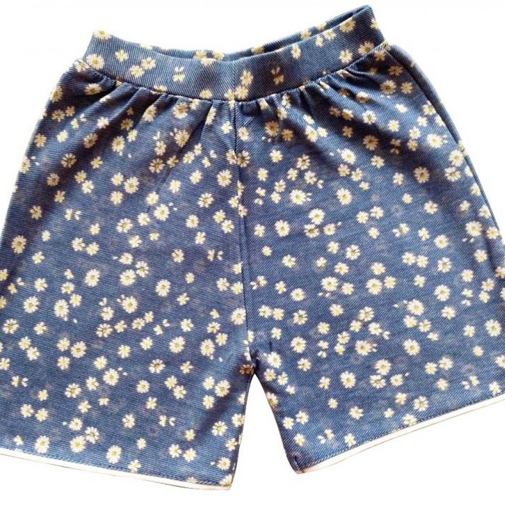 Denim Print Shorts