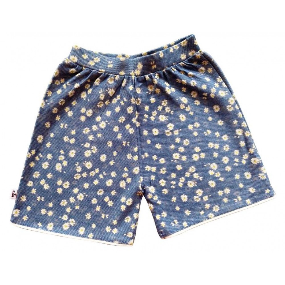 Denim Print Shorts